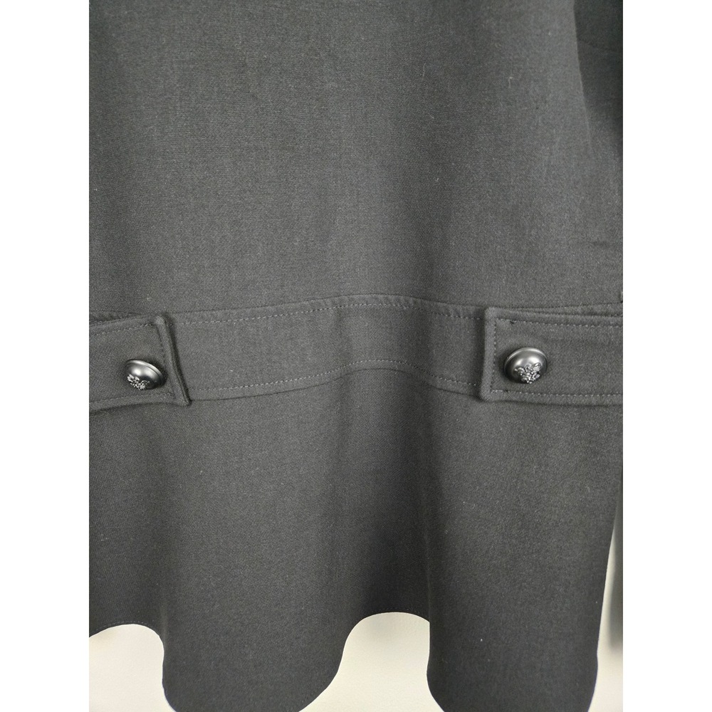 Zara Woman Black Peplum Long Sleeve Top with Button Waist‎ Detail Size S - Picture 3 of 10